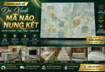 Đá Xanh Mã Não Nung Kết Cập Kho Mới | Tấm Khổ Lớn Cao Cấp Tại Quốc Duy Sài Gòn