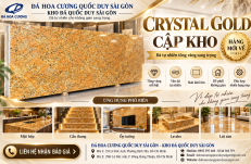 Crystal Gold Cập Kho – Đá Tự Nhiên Tông Vàng Sang Trọng Tại TP.HCM