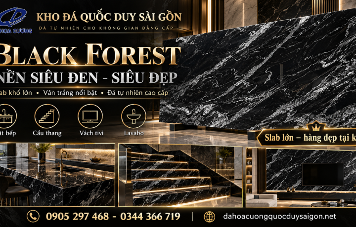 Black Forest Nền Đen Siêu Đẹp | Slab Đá Tự Nhiên Cao Cấp