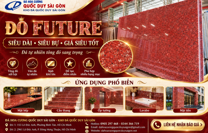 Đá Hoa Cương Đỏ Future Siêu Dài Siêu Bự – Giá Tốt Tại TP.HCM